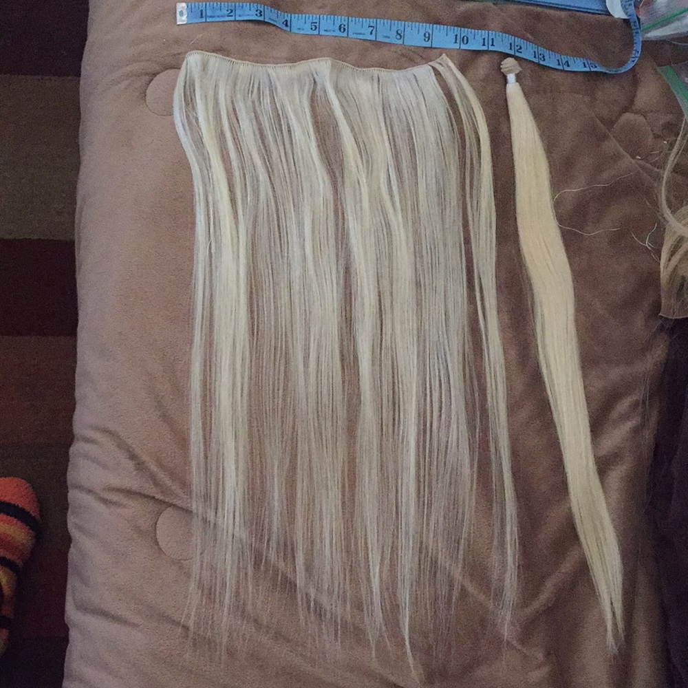 Light Blonde Sew in weft 18inches long Machine Tied Weft Brand New